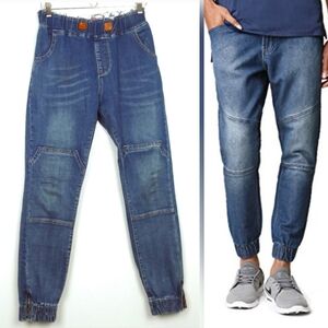 Jeans Moto Jogger Skinny Pant Men's Size 30 Junior Casual Hem Zip